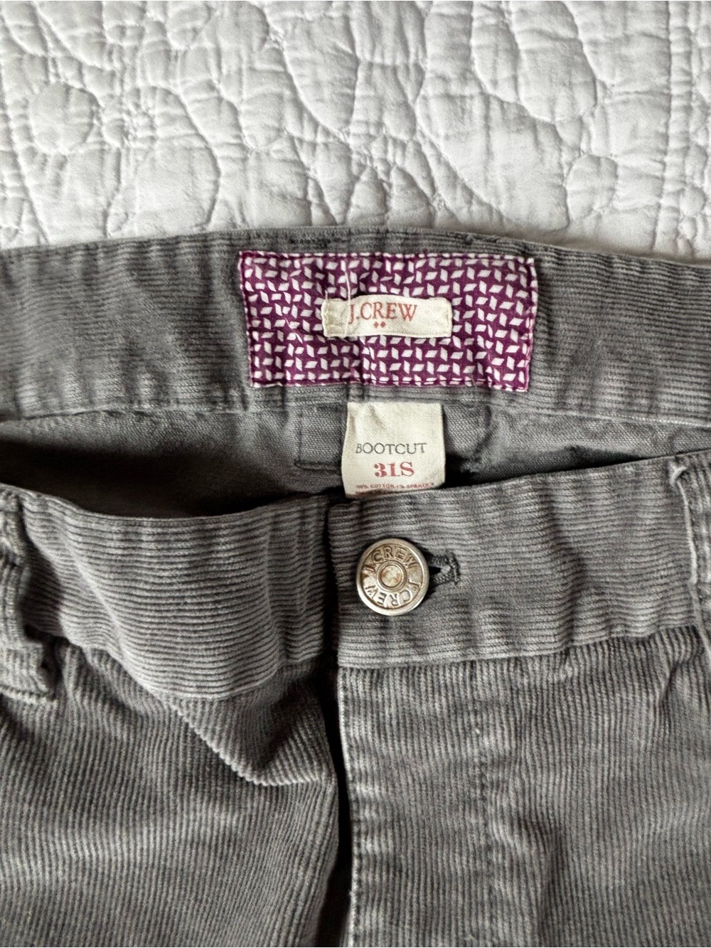 J. Crew Men’s Gray Corduroy Bootcut Pants